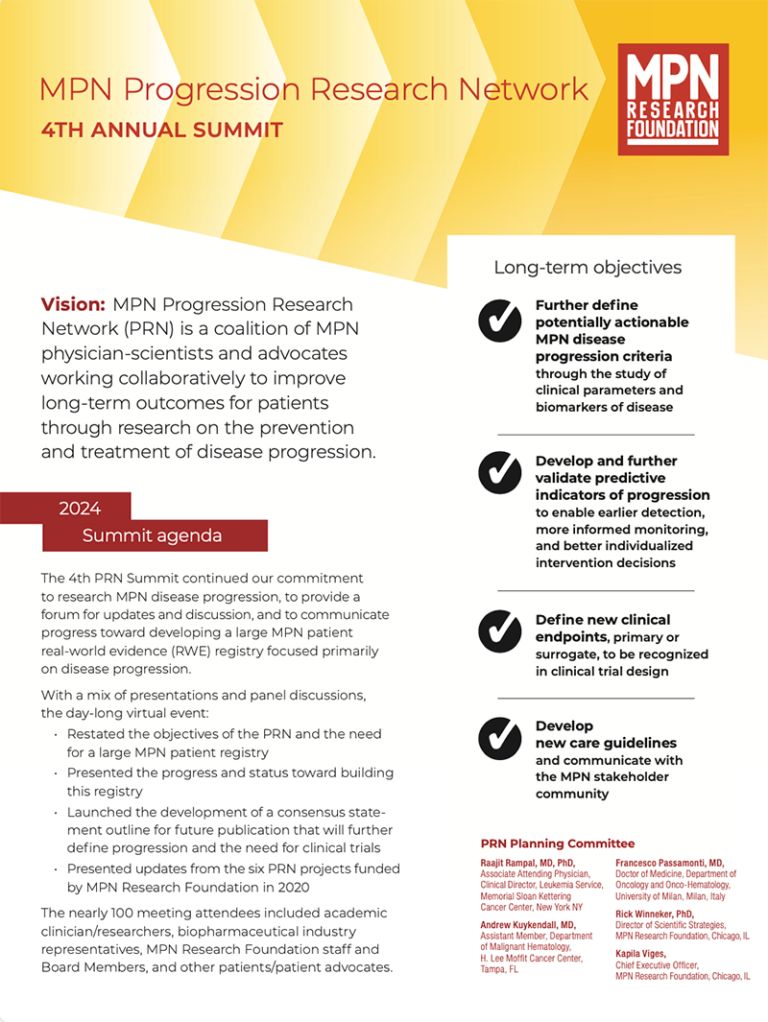 MPNRF Progression Research Network Meeting Summary Cover Pic 2024